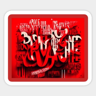 Red Art Typefaces: Enhancing Readability and Communication through Creative Typography Sticker